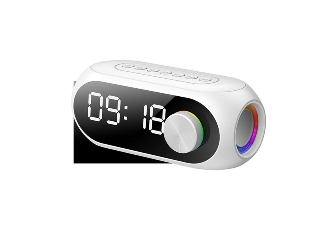 Altifalante Bluetooth Sem Fios S8 Altifalante Despertador Multifunções BDL23 Branco