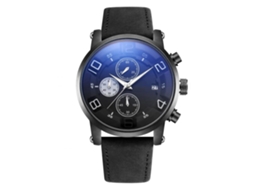 Relógio masculino Biden Fashion em metal com movimento de quartzo, à prova d'água e pulseira ajustável (preto)