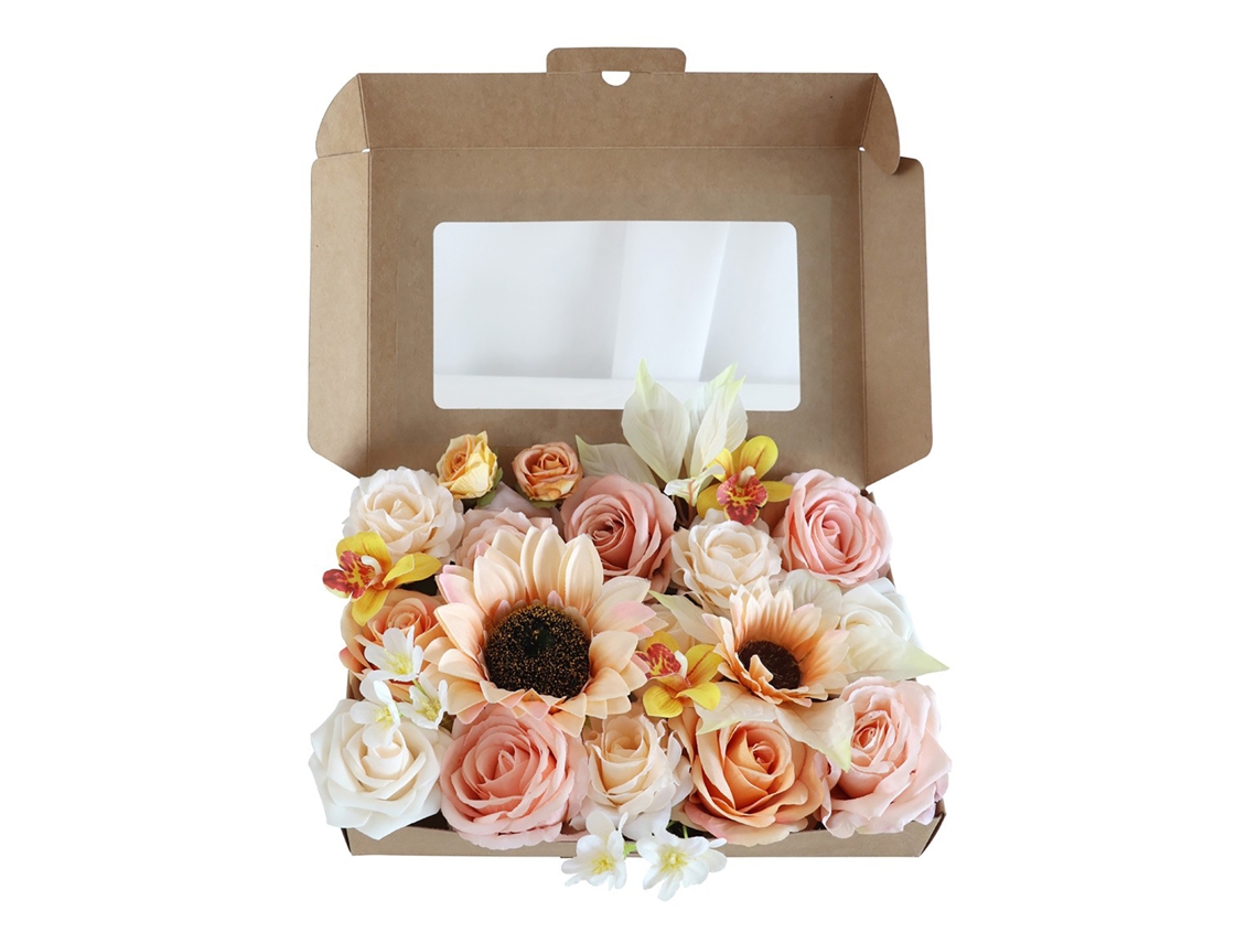 Laxiscreed Caixa De Flores Com Rosas E Girassóis Para Presente E Casamentos