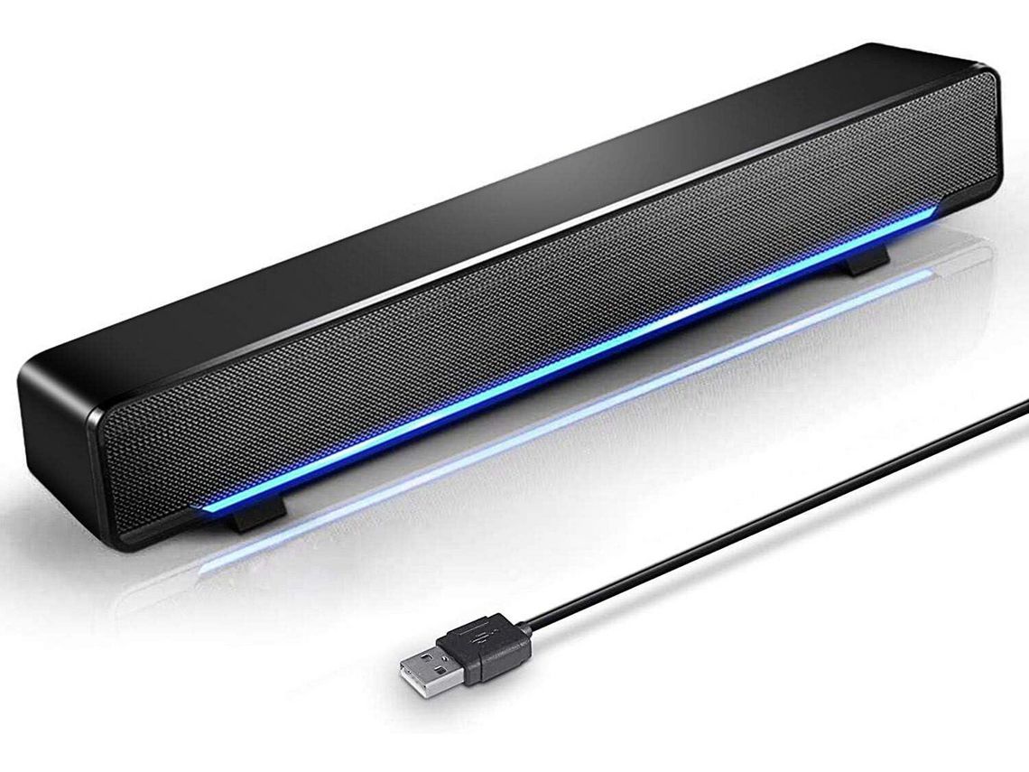 Coluna de Barra de Som Alimentados Por Usb para Computador Desktop Laptop Pc Preto Bluetooth Qualidade de Som Excepcional COZEVDNT