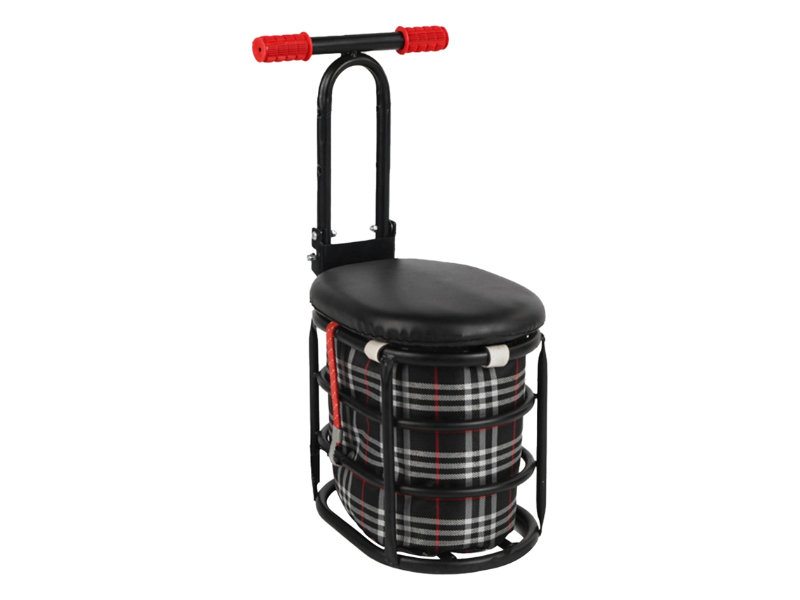 Assento Infantil Para Bicicleta Elétrica Da Frente Com Bolsa De Armazenamento Cinto De Segurança Pedal Plegável Anti-deslizante