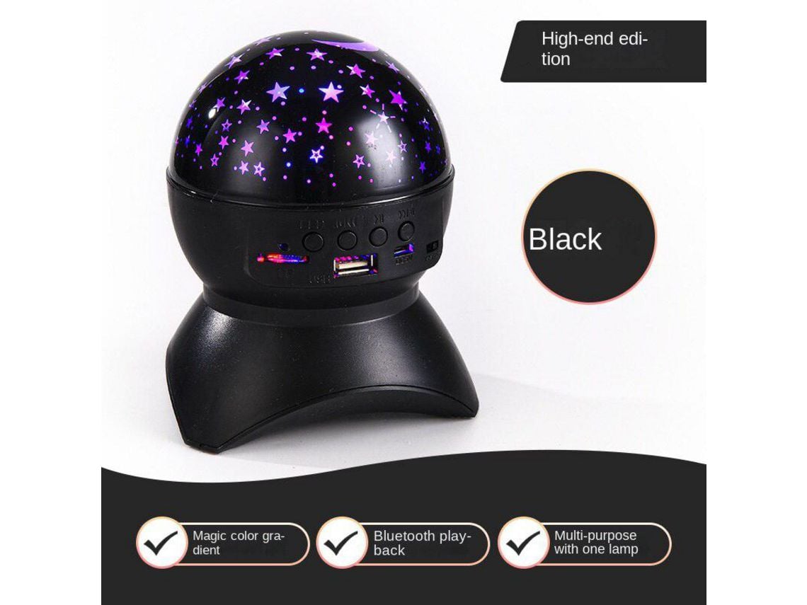 Coluna Bluetooth com Luz Colorida para Casa Ktv Flash Light BDL23 Preto