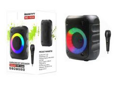 Coluna Wireless Portátil com Luz Led 2200Mah-12W com Microfone MODORWY Md-103H Preto