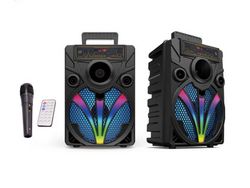Coluna Wireless Portátil com Luz Led 8W KIMISO Qs-7806 Preto