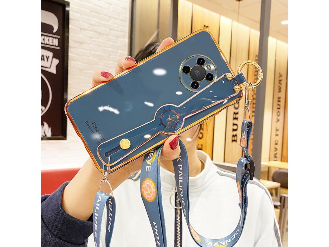 Capa com Cordão para Xiaomi Redmi Note Textura Macia Cinzento