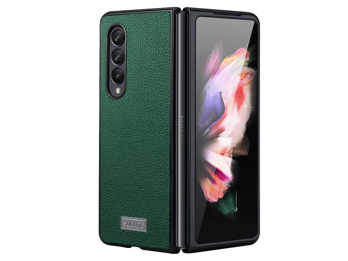 Capa para Samsung Galaxy Z Fold 4 5G SULADA Pele Sintética Verde