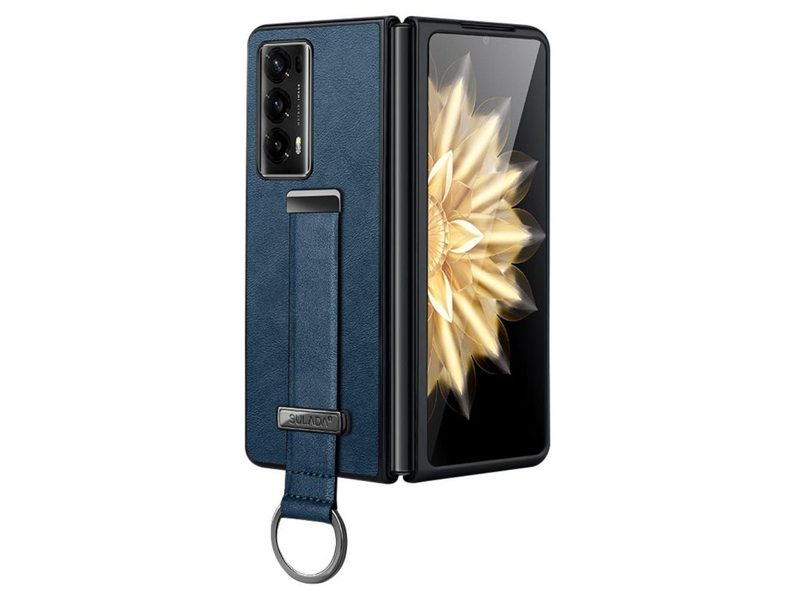 Capa para Honor Magic V2 SULADA Pele Sintética Azul