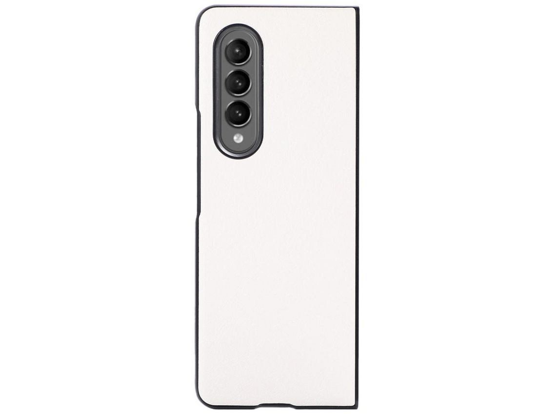 Capa para Samsung Galaxy Z Fold 3 5G Pele Sintética Anti-Riscos Branco