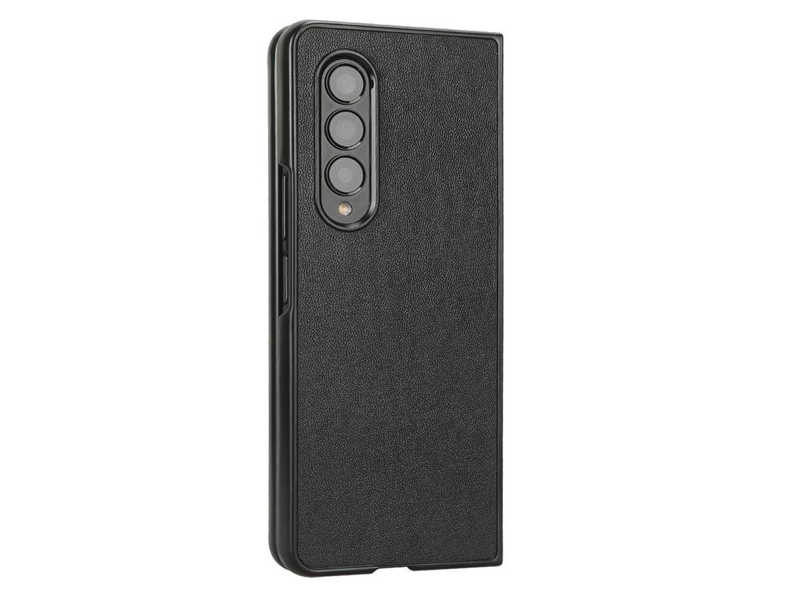 Capa para Samsung Galaxy Z Fold 3 5G Pele Sintética Anti-Riscos Preto