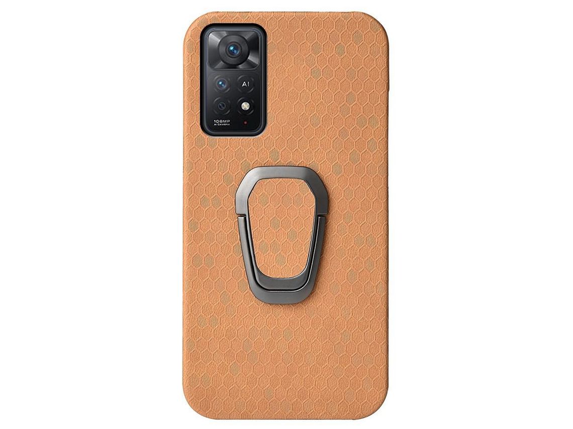 Capa para Xiaomi Redmi Note 11 Pro 5G Pele Sintética Laranja