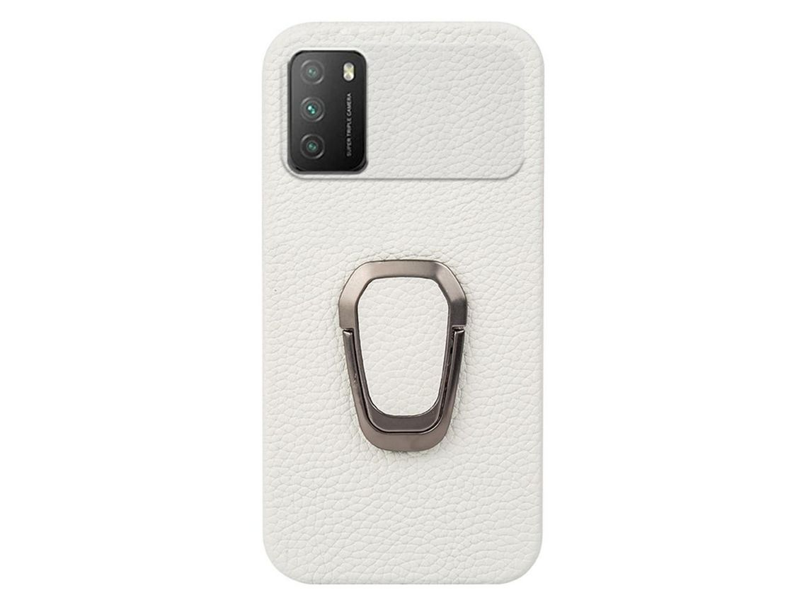 Capa para Xiaomi Poco M3, Redmi 9T, Poco 9T 9 Note 9 4G Pele Sintética Branco