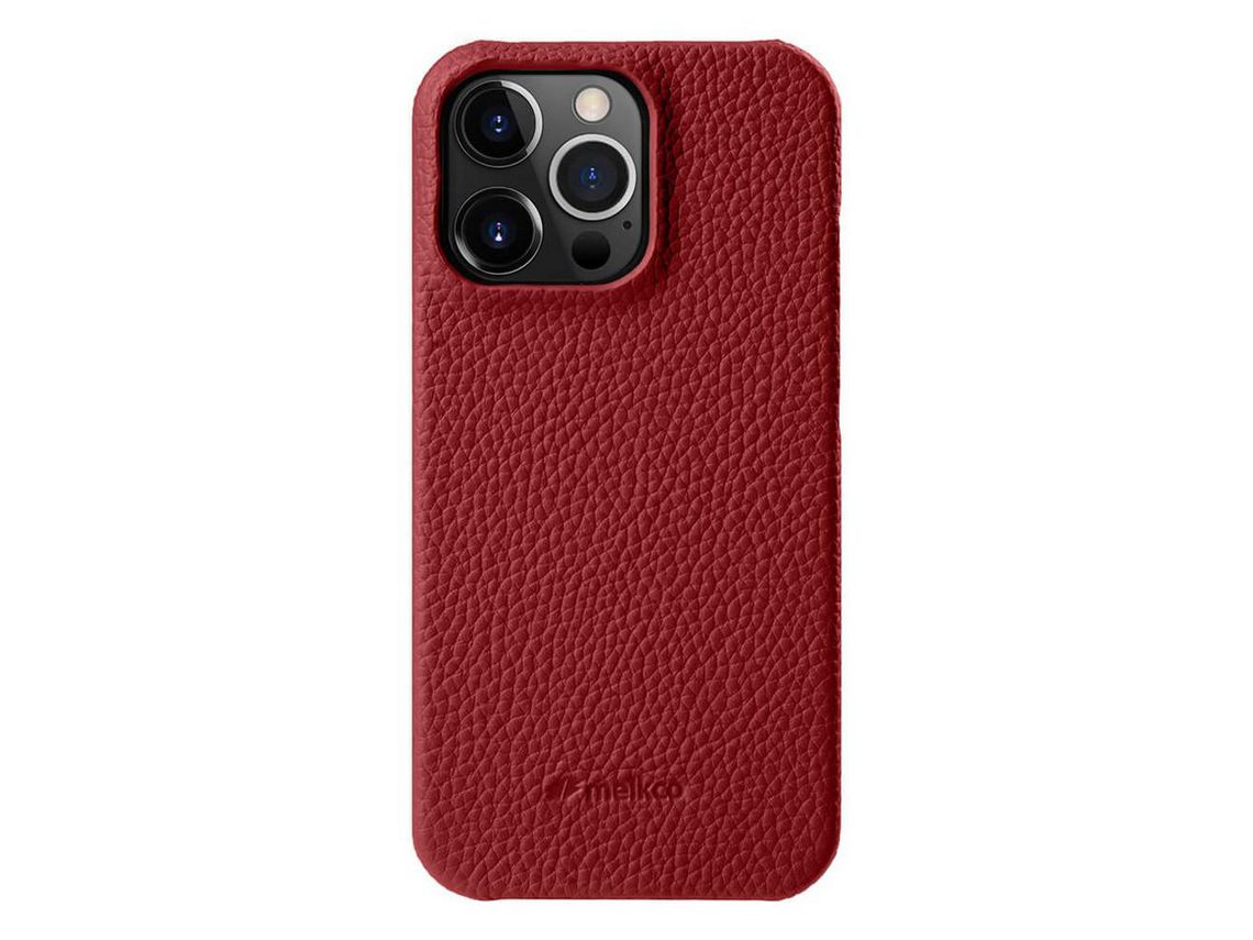 Capa para iPhone 15 Pro MELKCO Pele Sintética Vermelho