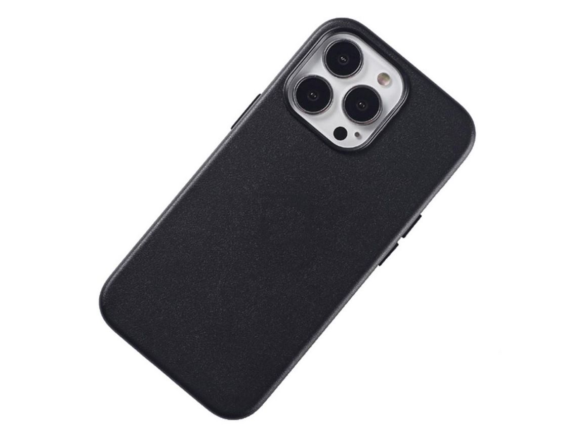 Capa para iPhone 14 Pro Max Pele Sintética Preto