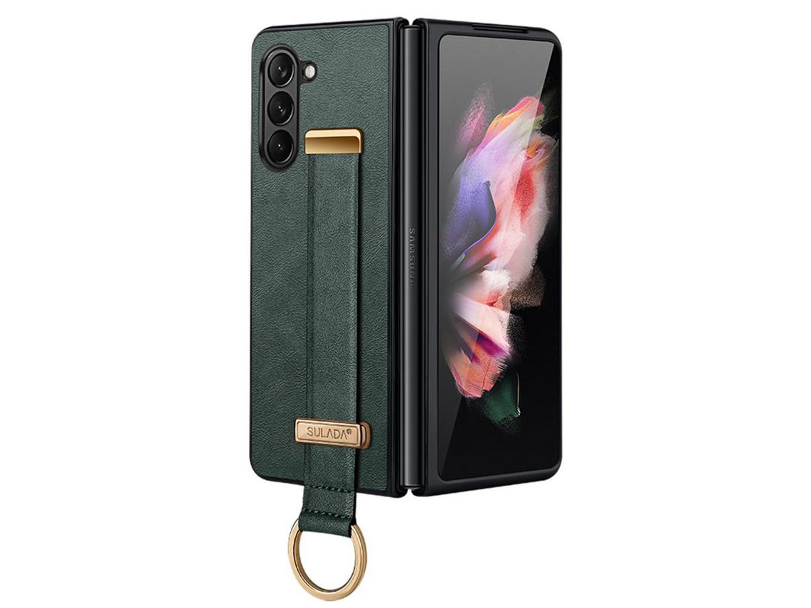 Capa para Samsung Galaxy Z Fold 5 5G SULADA Pele Sintética Verde