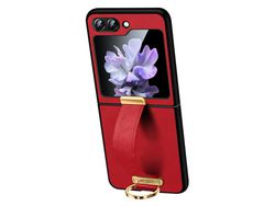 Capa para Samsung Galaxy Z Flip 5 5G SULADA Pele Sintética Vermelho