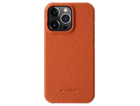 Capa para iPhone 14 Pro MELKCO Pele Sintética Magnética Laranja
