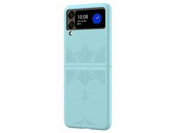 Capa para Samsung Galaxy Z Flip 4 5G Pele Sintética Anti-Riscos Azul