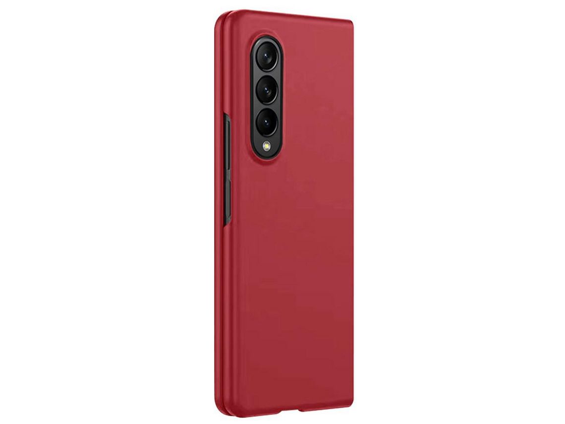 Capa para Samsung Galaxy Z Fold 4 5G Pele Sintética Vermelho