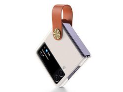 Capa para Samsung Galaxy Z Flip 4 5G GKK Pele Sintética Castanho