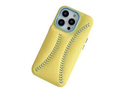 Capa para iPhone 13 Pro Max Pele Sintética Amarelo
