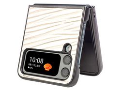 Capa para Samsung Galaxy Z Flip 4 5G Pele Sintética Branco