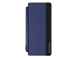 Capa para Samsung Galaxy Z Fold 4 5G Pele Sintética Anti-Choque Azul