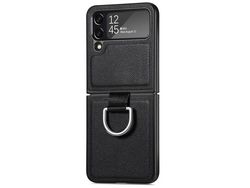 Capa para Samsung Galaxy Z Flip 4 5G Pele Sintética Preto