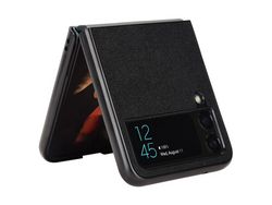 Capa para Samsung Galaxy Z Flip 4 5G Pele Sintética Anti-Choque Anti-Riscos Preto