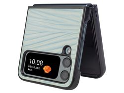 Capa para Samsung Galaxy Z Flip 4 5G Pele Sintética Azul
