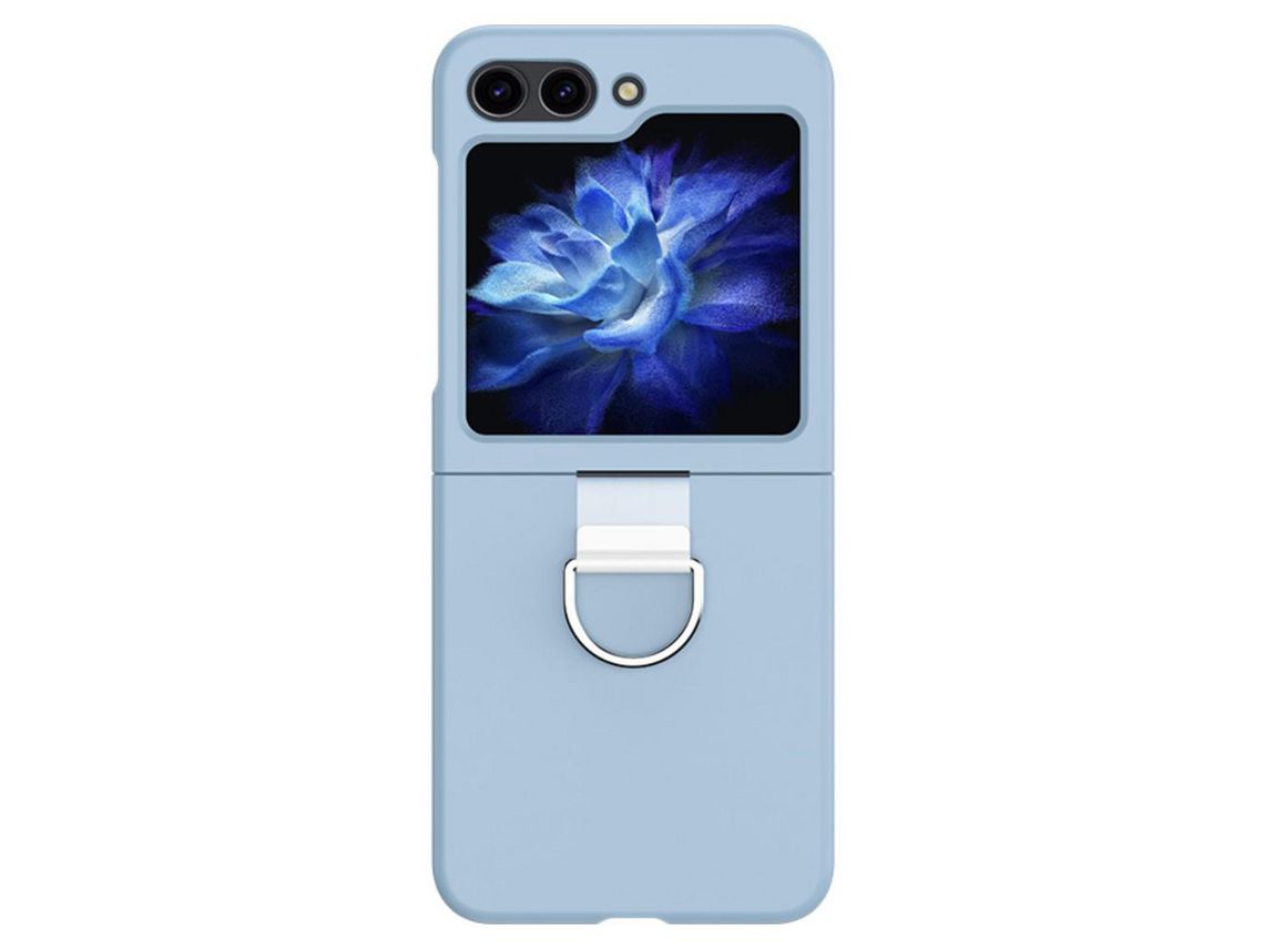 Capa para Samsung Galaxy Z Flip 5 5G Pele Sintética Azul