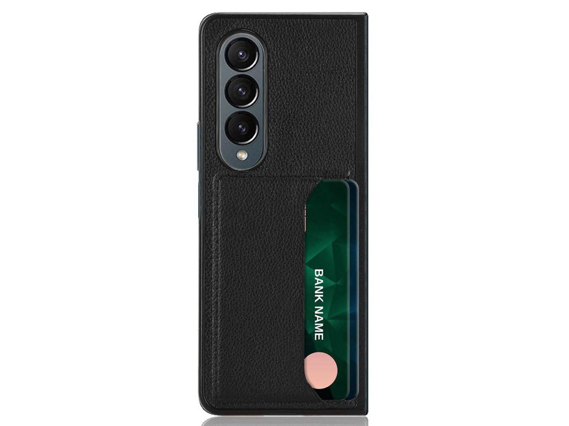 Capa para Samsung Galaxy Z Fold 4 5G Anti-Choque com Porta-Cartões Preto