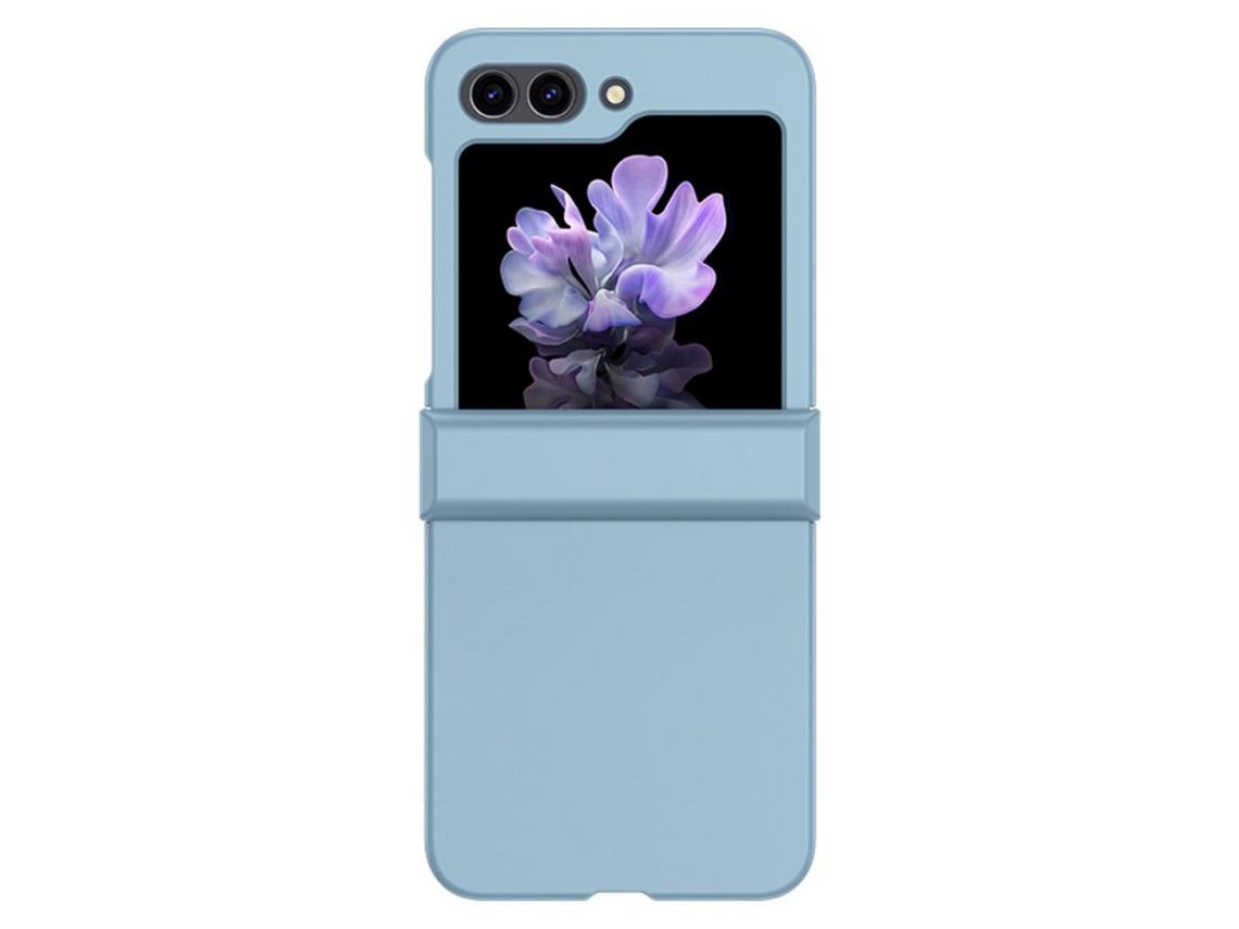 Capa para Samsung Galaxy Z Flip 5 5G Pele Sintética Azul