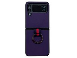 Capa para Samsung Galaxy Z Flip 4 5G Pele Sintética Roxo