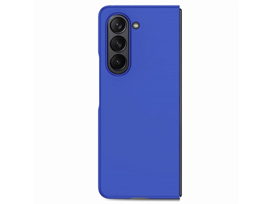 Capa para Samsung Galaxy Z Fold 5 5G Pele Sintética Azul