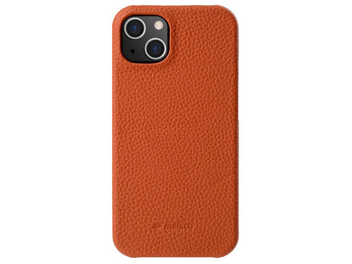 Capa para iPhone 13 Mini/13 Pele Sintética Laranja