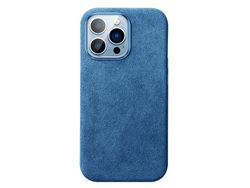 Capa para iPhone 14 Pro Pele Sintética Azul