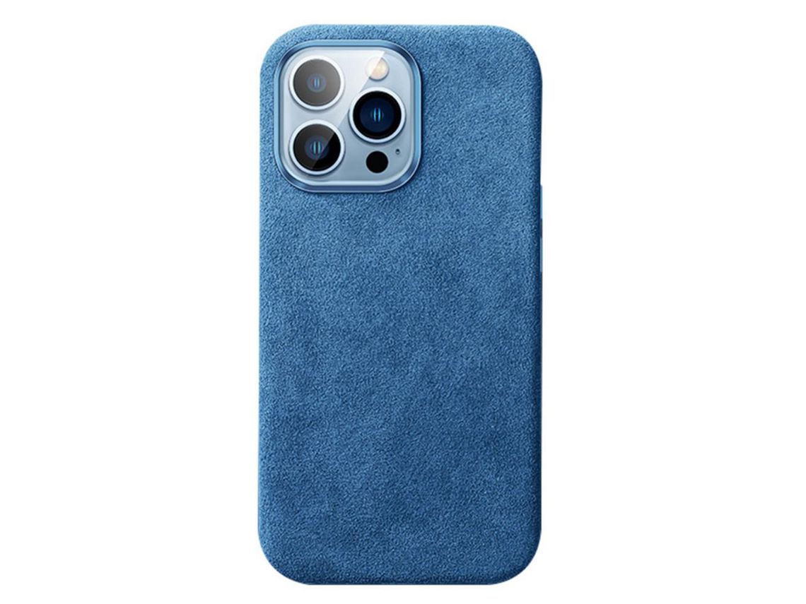 Capa para iPhone 14 Pro Pele Sintética Azul