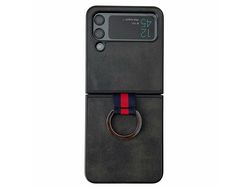 Capa para Samsung Galaxy Z Flip 4 5G Pele Sintética Preto
