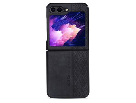 Capa para Samsung Galaxy Z Flip 5 5G AZNS Pele Sintética Preto