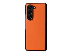 Capa para Samsung Galaxy Z Fold 5 5G Pele Sintética Laranja