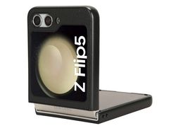 Capa para Samsung Galaxy Z Flip 5 5G Pele Sintética Anti-Choque Preto