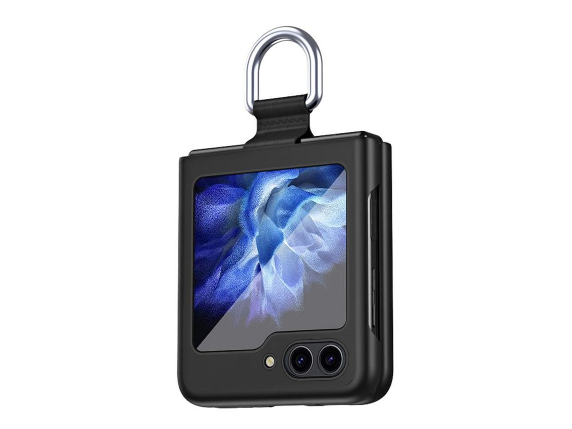 Capa para Samsung Galaxy Z Flip 5 5G Pele Sintética Anti-Riscos Preto