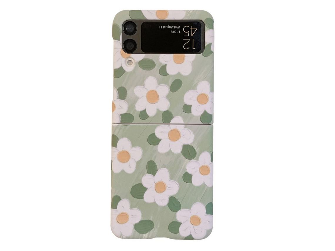 Capa para Samsung Galaxy Z Flip 4 5G Pele Sintética Verde