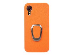 Capa para Samsung Galaxy 5 Pele Sintética com Anel de Suporte Amarelo