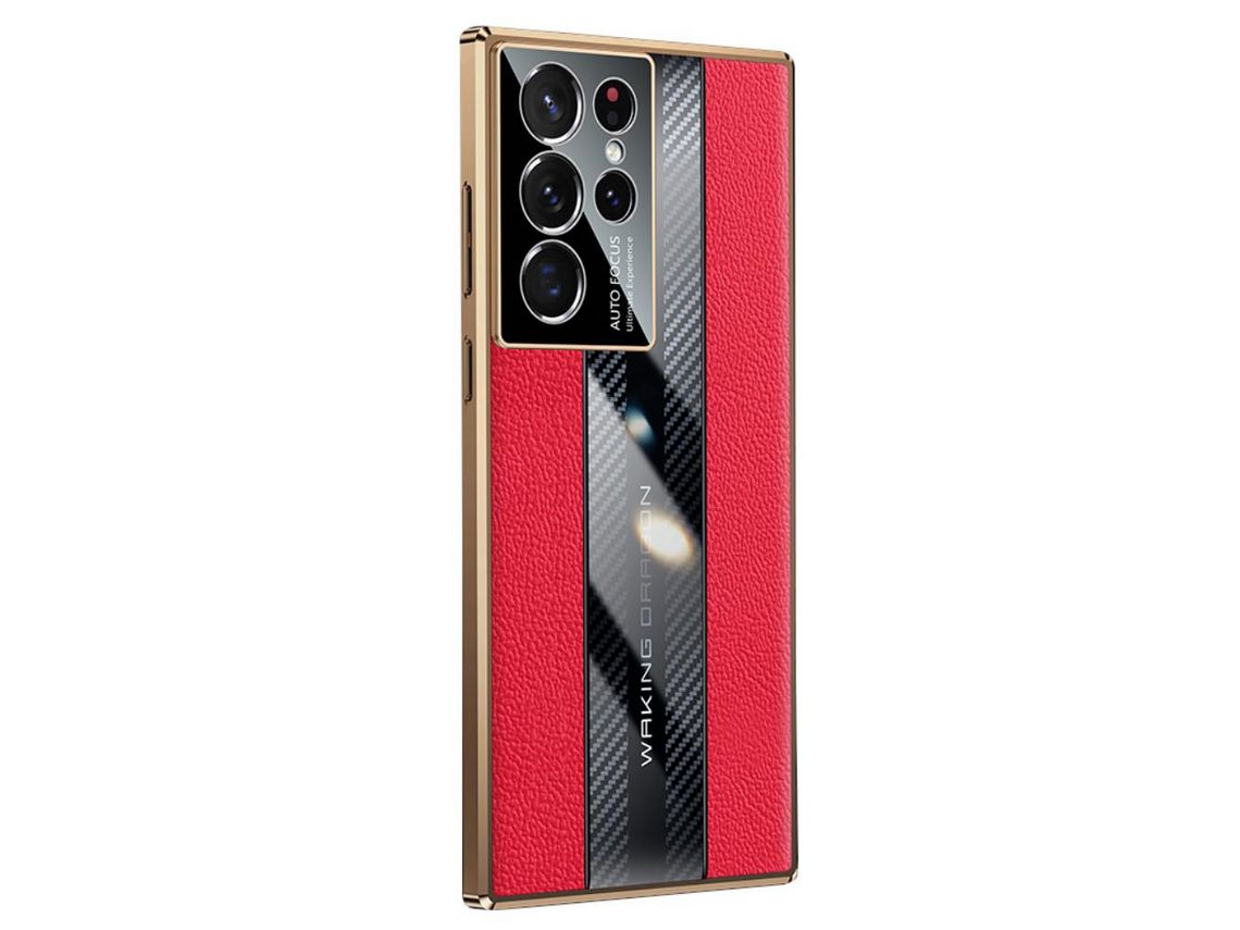 Capa para Samsung Galaxy S23 Ultra Pele Sintética Vermelho
