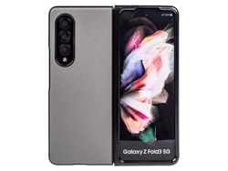 Capa para Samsung Galaxy Z Fold 4 5G Pele Sintética Anti-Riscos Cinzento