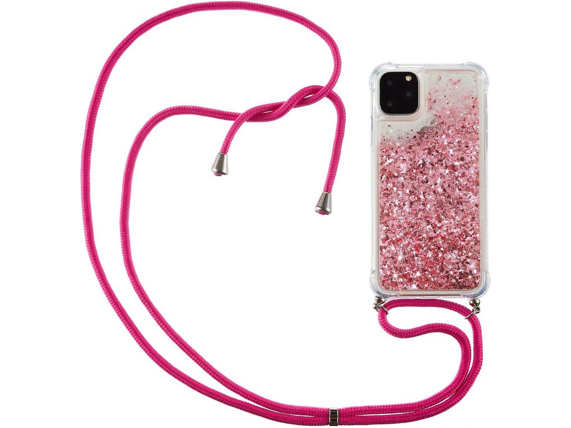 Correia Colar Líquido Brilhante Areia para iPhone 12 Pro Max HONGWE. Transparente