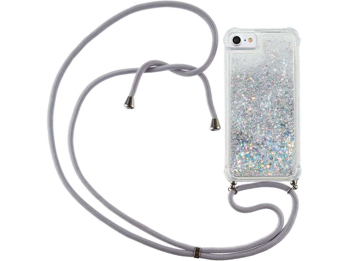 Correia Colar Líquido Brilhante para iPhone 7/6/8 HONGWE. Transparente