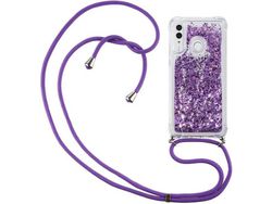 Correia Colar Hnonr Lite Líquido Brilhante Areia para Huawei P Smart+ HONGWE. Transparente