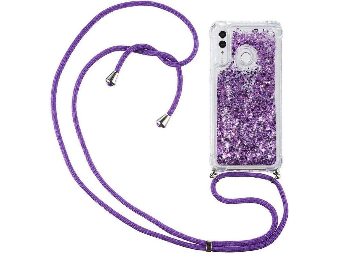 Correia Colar Hnonr Lite Líquido Brilhante Areia para Huawei P Smart+ HONGWE. Transparente